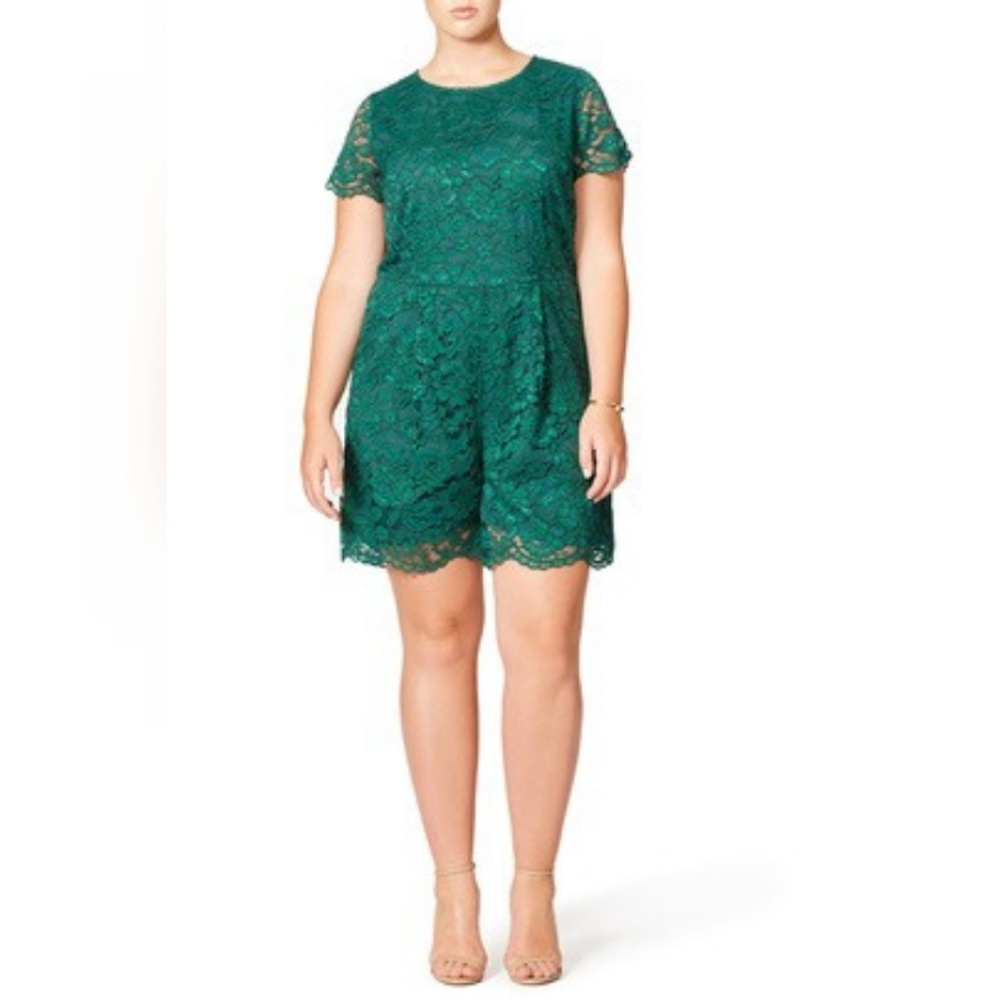 Eloquii Scalloped Hem Lace Romper